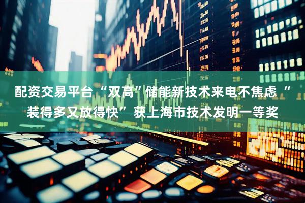 配资交易平台 “双高”储能新技术来电不焦虑 “装得多又放得快” 获上海市技术发明一等奖