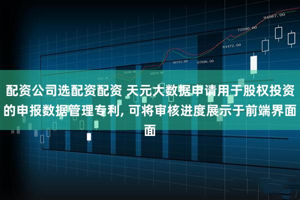 配资公司选配资配资 天元大数据申请用于股权投资的申报数据管理专利, 可将审核进度展示于前端界面